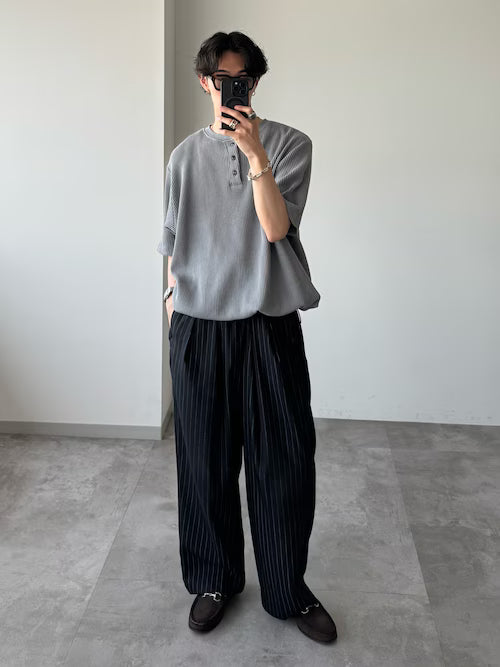 WETTEMPT 2 TUCK EASY STRIPE SLACKS