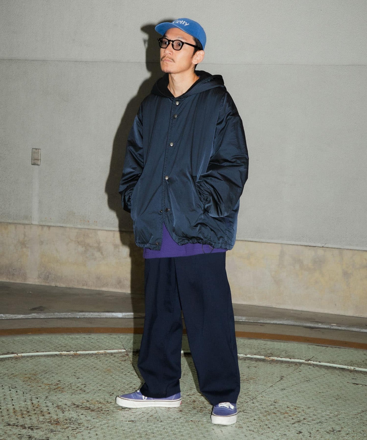 WIDE DAD NYLON COACH PARKA