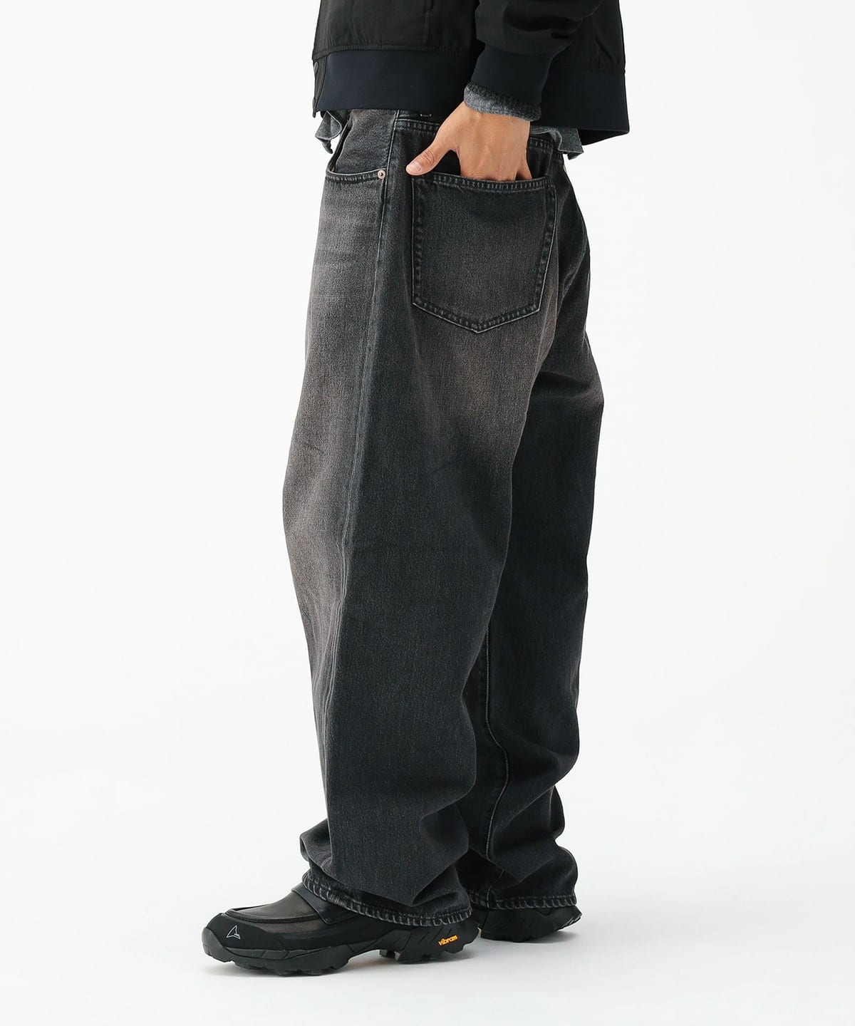 BEAMS WIDE STRAIGHT DENIM PANTS