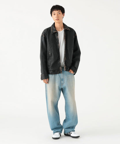 BEAMS WIDE STRAIGHT DENIM PANTS