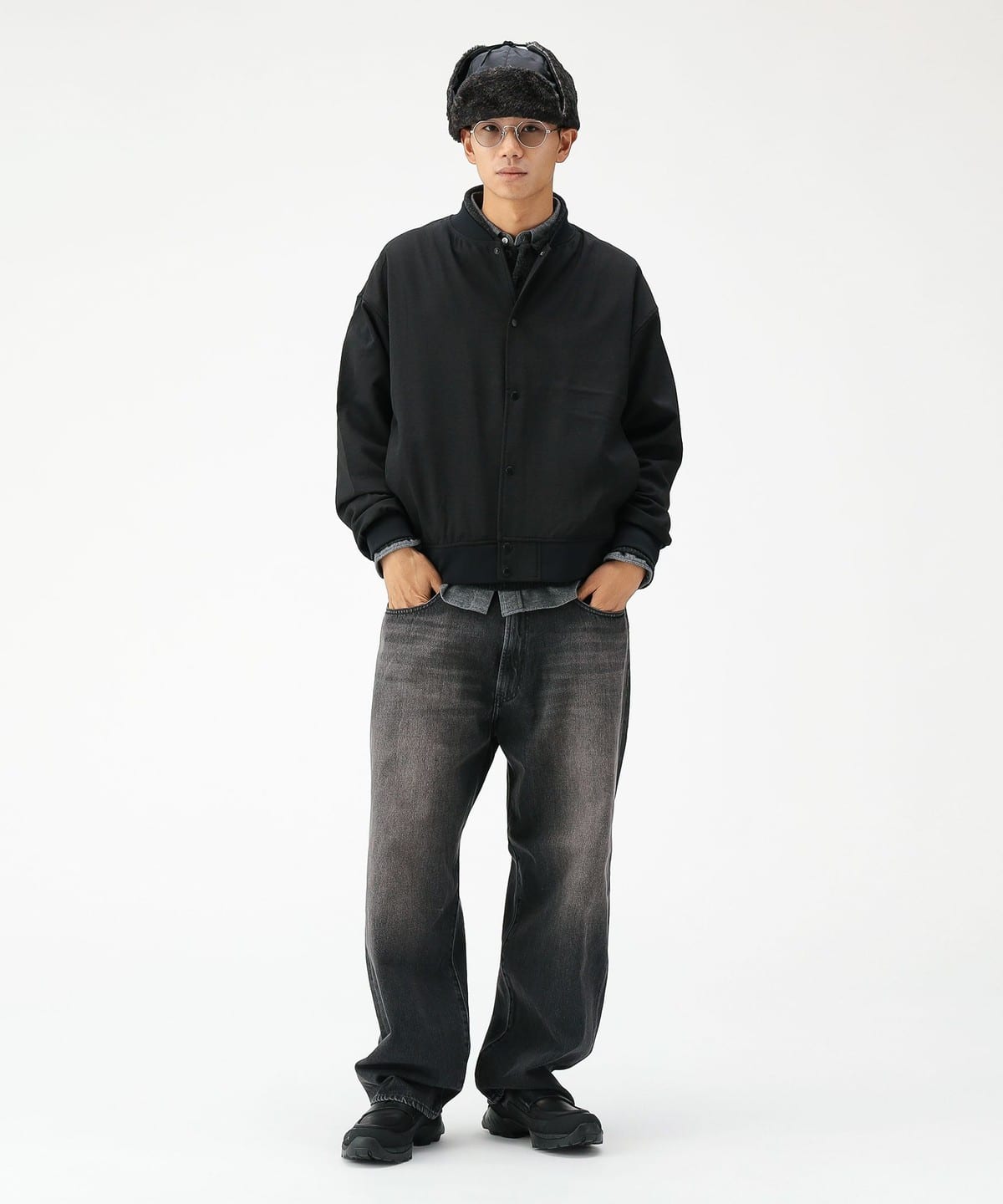 BEAMS WIDE STRAIGHT DENIM PANTS