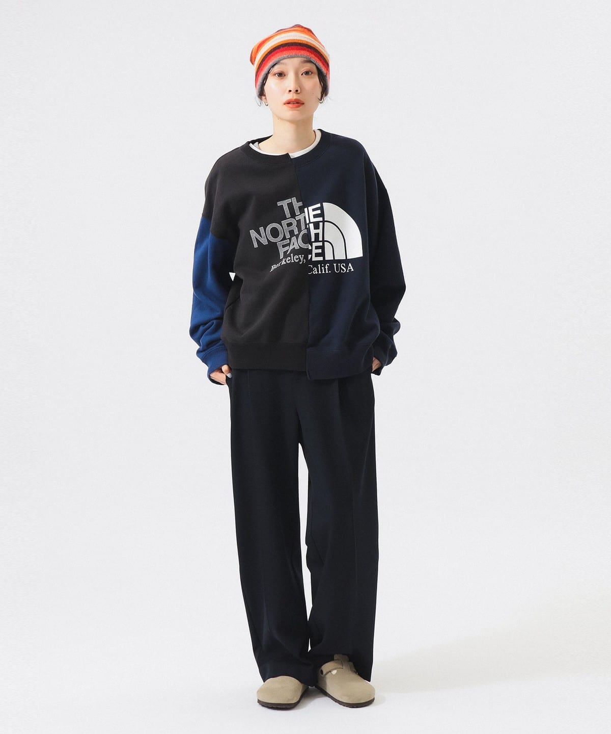 BEAMS × TNF PURPLE LABEL ASYMMETRIC SWEATSHIRT