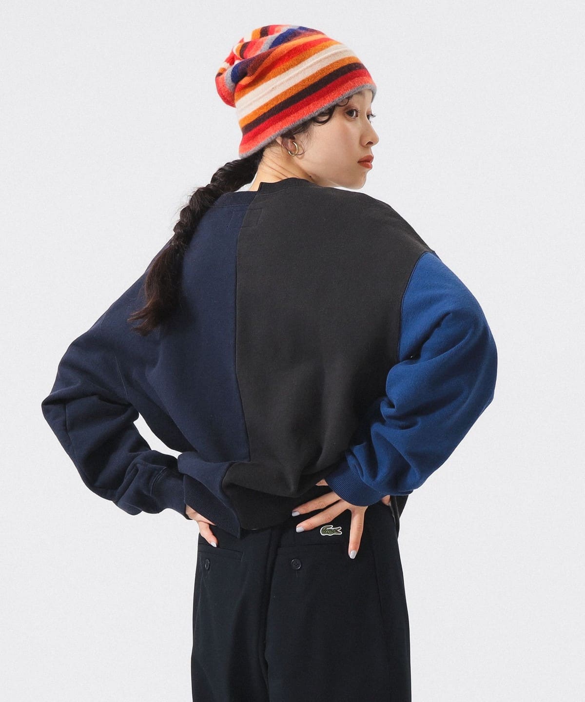 BEAMS × TNF PURPLE LABEL ASYMMETRIC SWEATSHIRT