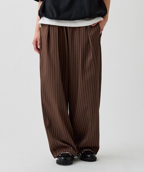 WETTEMPT 2 TUCK EASY STRIPE SLACKS