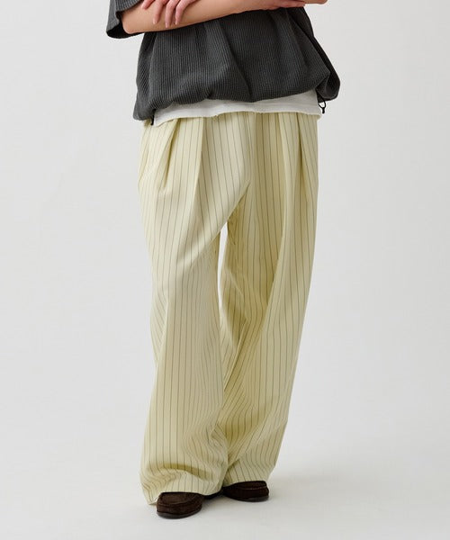 WETTEMPT 2 TUCK EASY STRIPE SLACKS