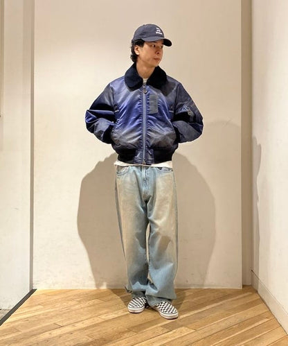 BEAMS WIDE STRAIGHT DENIM PANTS