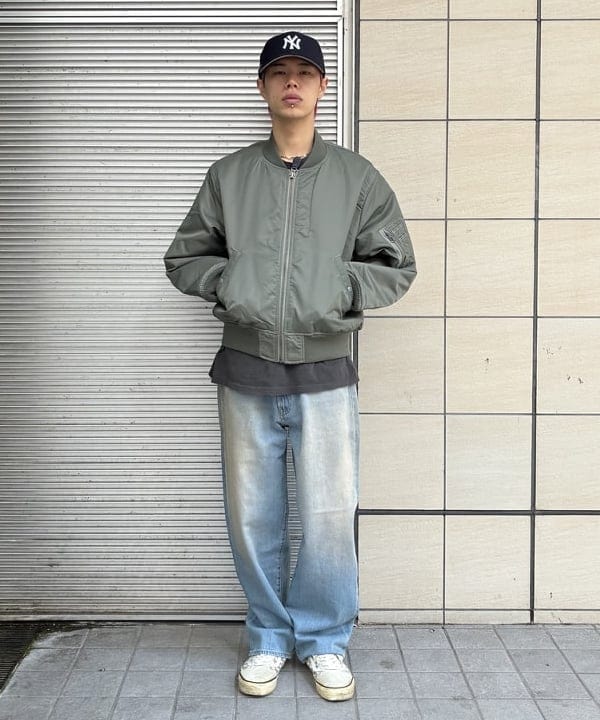 BEAMS WIDE STRAIGHT DENIM PANTS