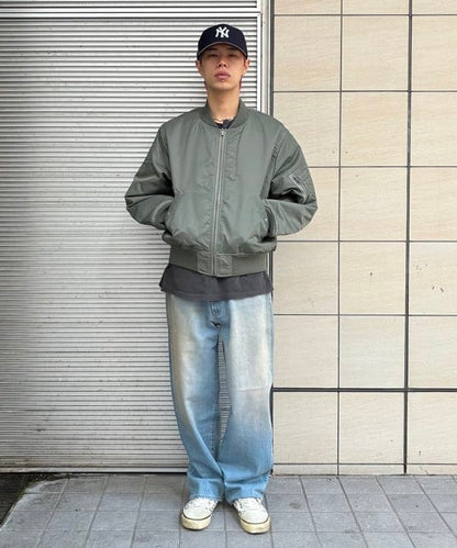 BEAMS WIDE STRAIGHT DENIM PANTS