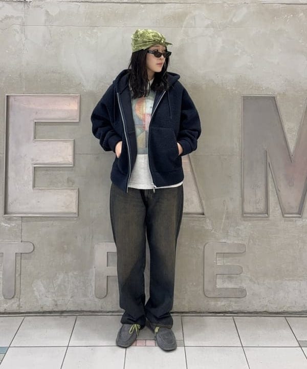 BEAMS WIDE STRAIGHT DENIM PANTS